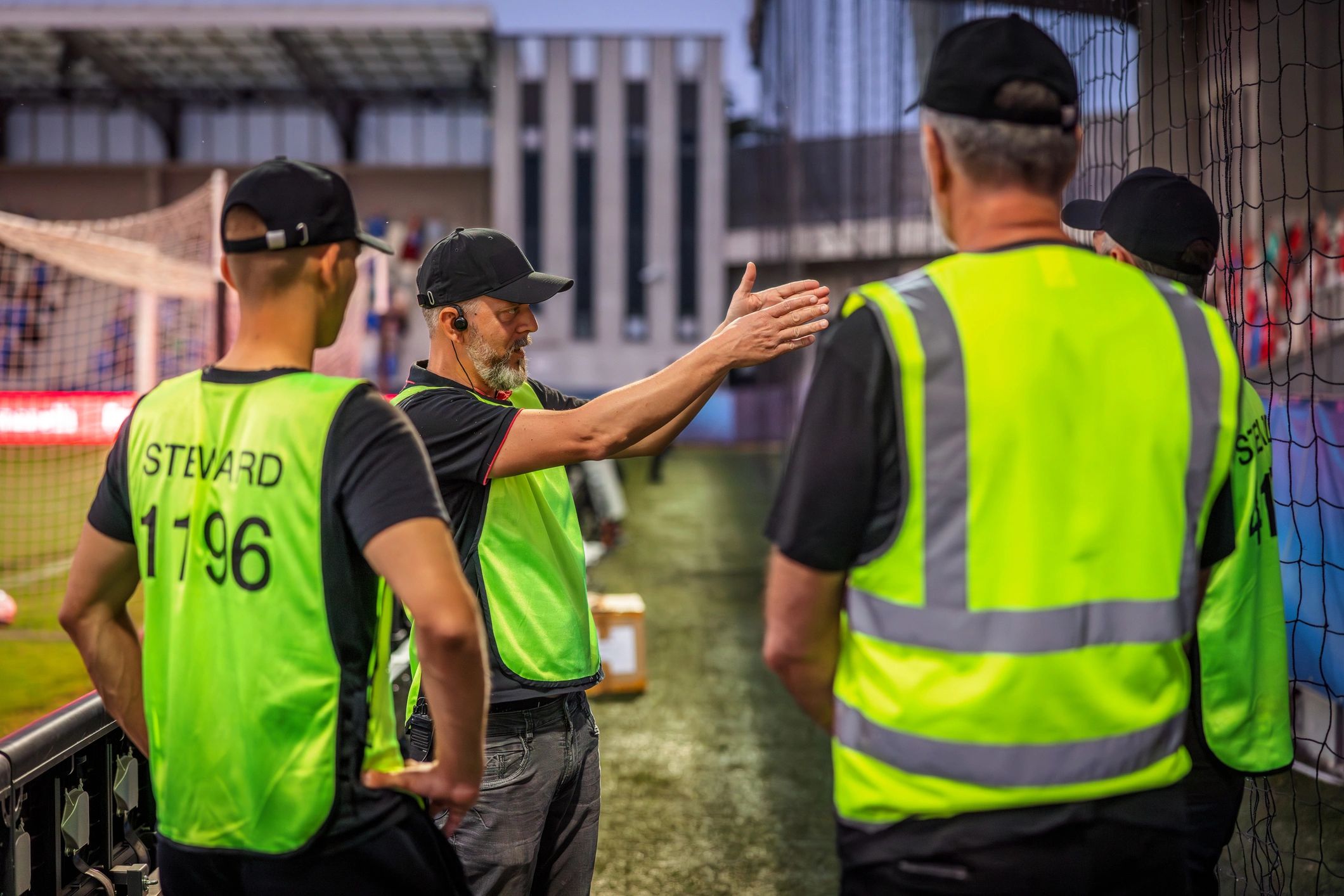 Security guards coordinating on site